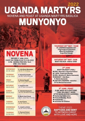Programme of Novenas for Uganda Martyrs Basilica Munyonyo