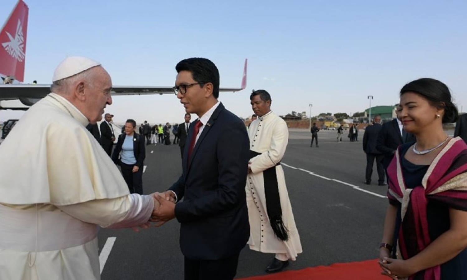 The papal plane taking Pope Francis to Madagascar, for the second leg of his Apostolic Visit